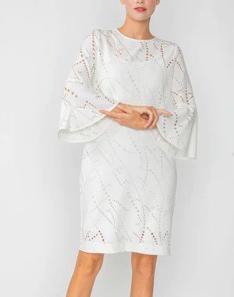 IC Lazercut Bell Sleeve Dress