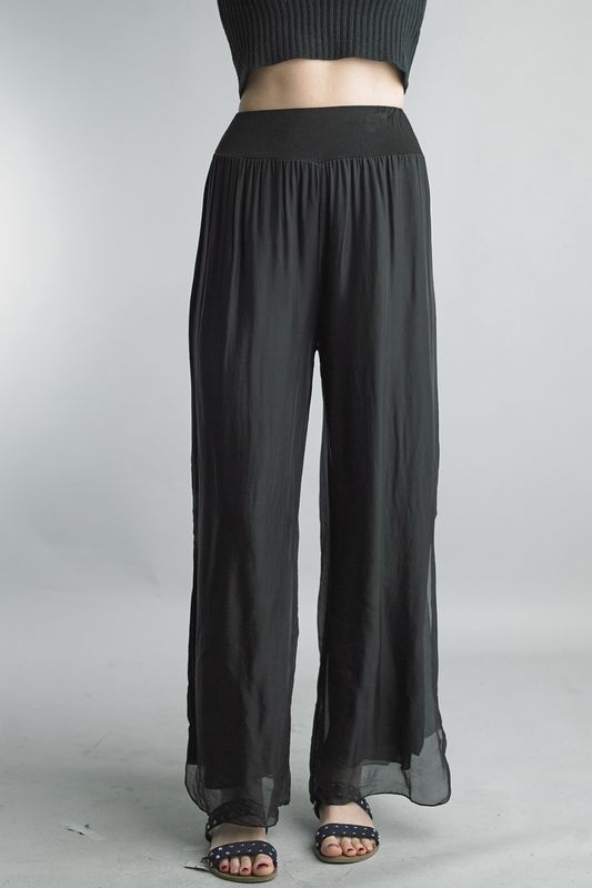 Tempo Paris Side Slit Silk Pant (5115P)