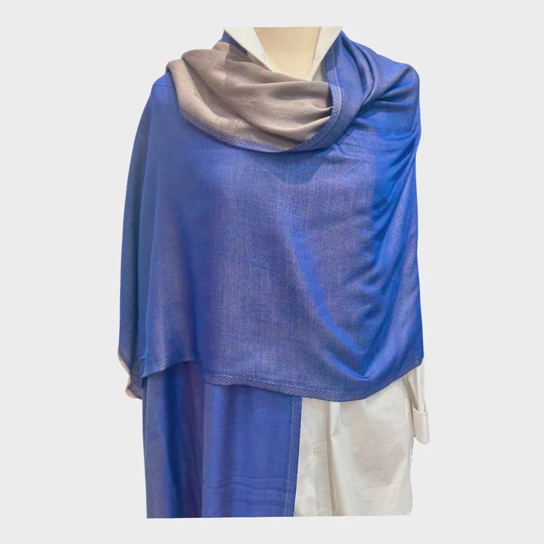 DJ Blue &amp; Taupe Reversible Shawl