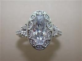 SS Victorian Style CZ Ring