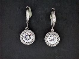 Round CZ W/Fancy Leverback Earring