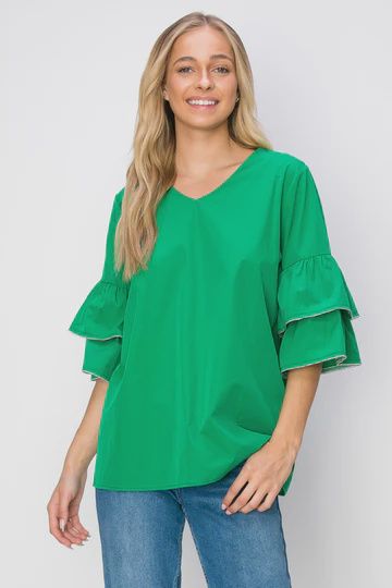 Joh. &quot;Wesenia&quot; Top w/Ruffle Trimmed Beading