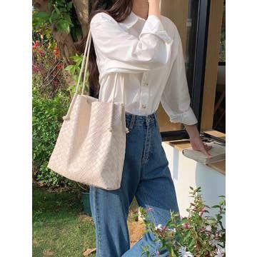Woven Shoulder Bag w/Cosmetic Pouch (P24059)