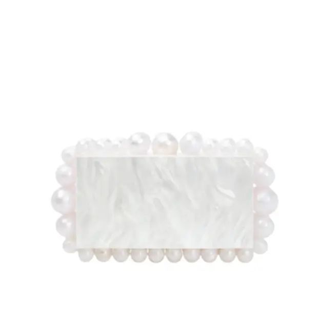 Cava Clutch Purse, Color: White