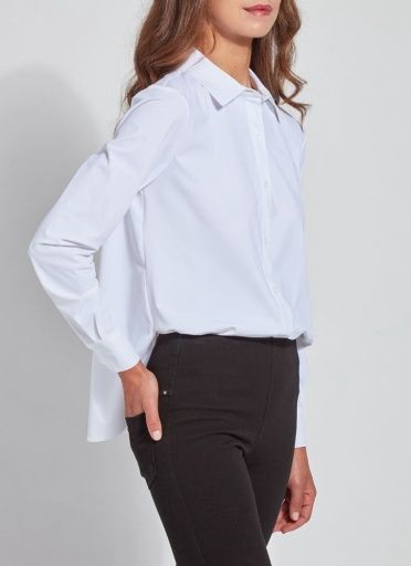 Lysse&#39; Connie Slim Button Down Shirt, Season: All Season, Colour: White, Size: Large