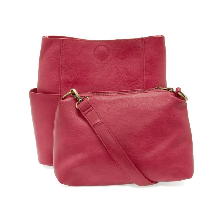 Kayleigh Side Pocket Bucket Bag, Color: Ruby Pink