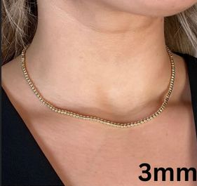 Gold Ball &amp; Chain Necklace, Size: 3mm