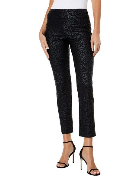 Krazy Larry Pull-on Ankle Pant (P507) Black Animal Print