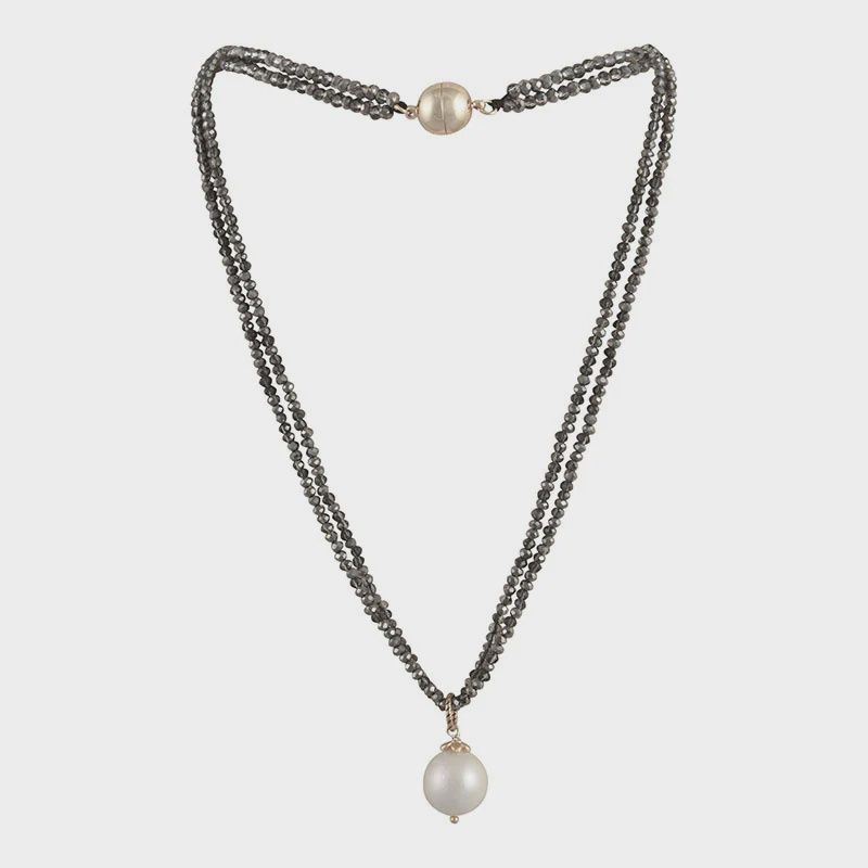 Crystals w/Edison Drop Pearl Necklace