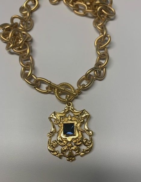 Blue FOB Chunky Chain Necklace (N231Blue)