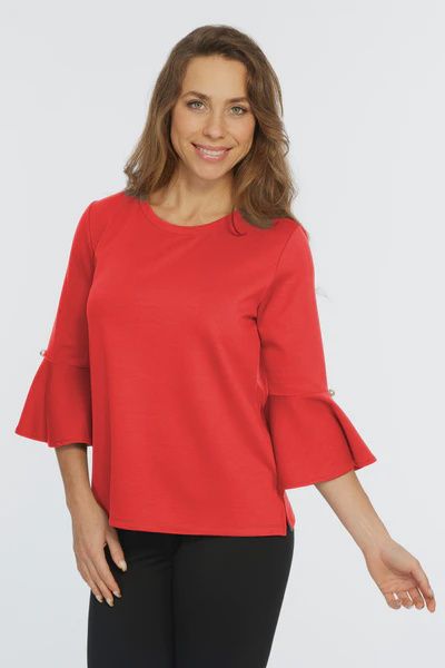 Lior &quot;Zee&quot; Bell Sleeve w/Pearl Accent Top