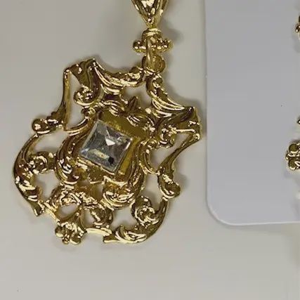 Crystal FOB Chunky Chain Necklace (N231Crystal)