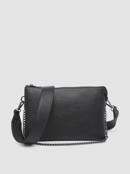 &quot;Izzy&quot; Medium Crossbody Purse (Chain Strap), Color: Black