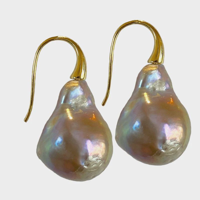 Wild Pearl Drop Earrings, Color: Champagne/Gold