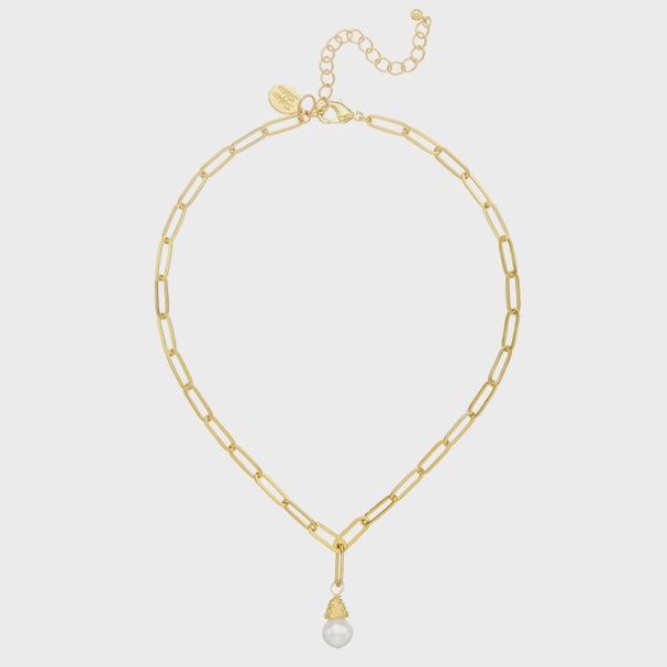 Freshwater Pearl Paperclip Necklace