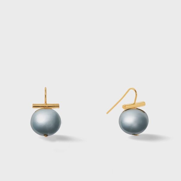 Classic Forever Fave Pebble Pearls Earrings - Medium 14kt GP, Color: Ocean