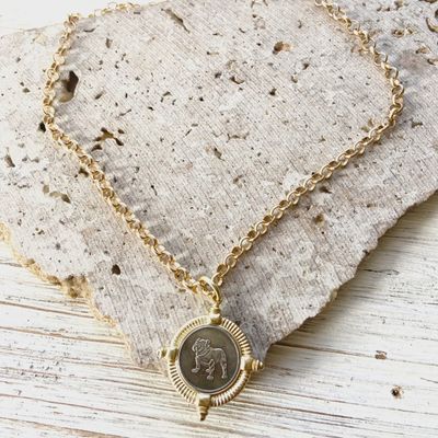 Bulldog Pendant Necklace (N24097)