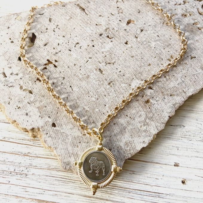 Bulldog Pendant Necklace (N24097)