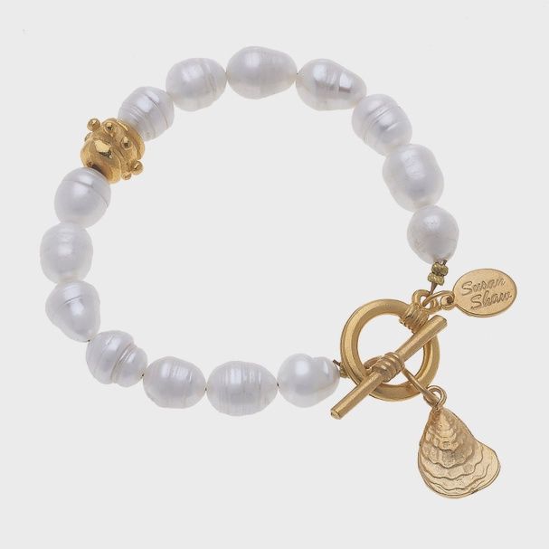 Gold Pearl Oyster Toggle Bracelet (2965W)