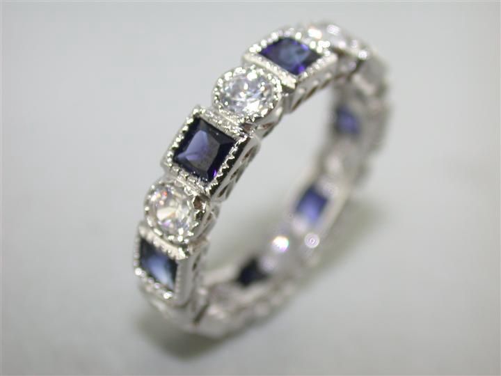 SS Saphire CZ Eternity Ring