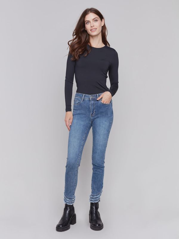 Charlie B Frayed Hem Jean