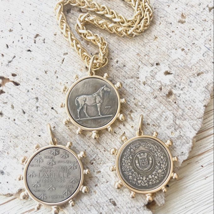 Coin on Matte Gold Necklace