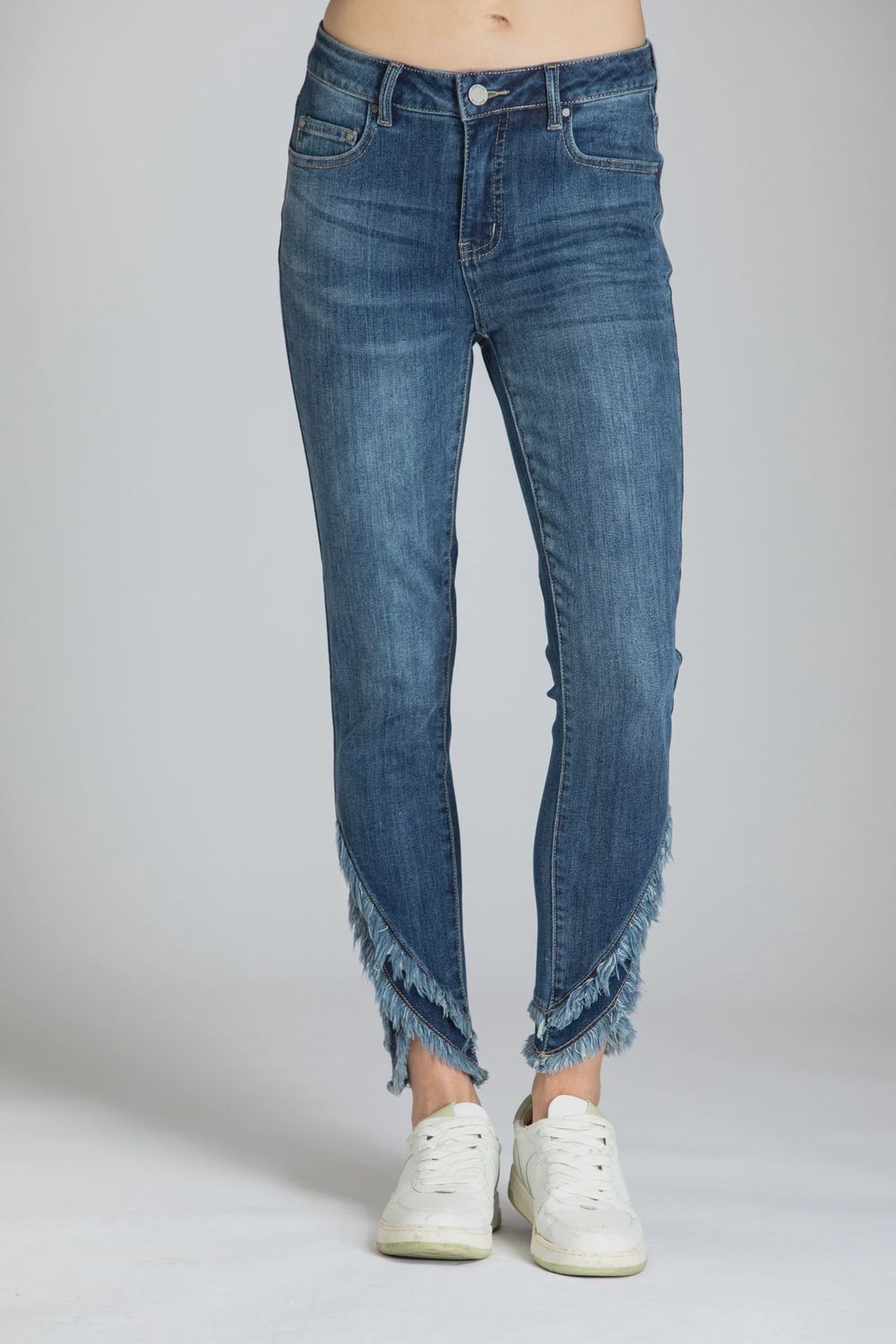 APNY Liberty Dbl Layer Frayed Tulip Hem Skinny Ankle