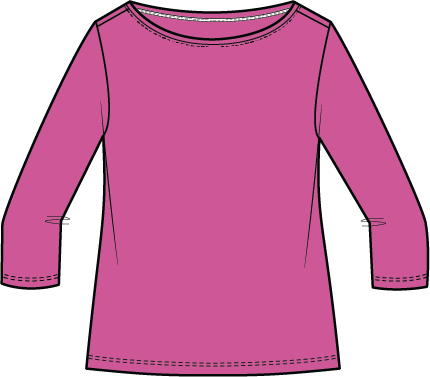 Habitat Cozy Rib Solid Everyday Tee (16410), Colour: BERRY, Size: XL