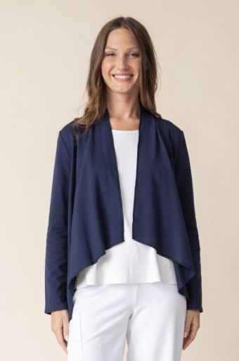 Habitat French Terry Drape Front Jacket (69330), Colour: Navy, Size: XS