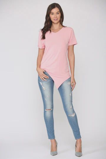 Joh. &quot;Kendall&quot; Modal Knit VNeck Top (K8621v), Color: Rose, Size: Small