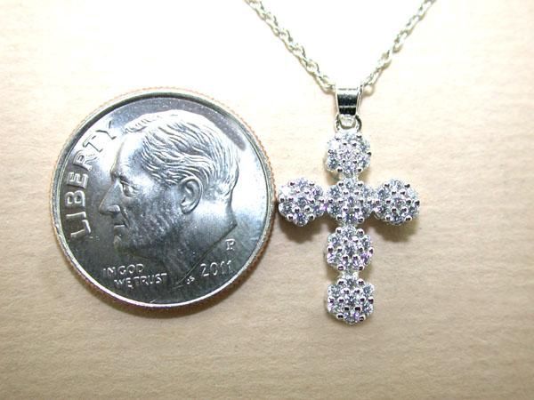Pave CZ Cross Necklace