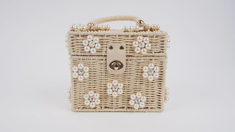 Wicker Bucket Daisy Flower Purse (Large)
