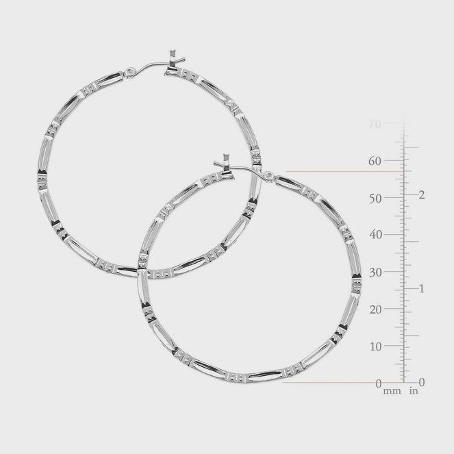 Sterling Silver Plated Hoop Earrings (1340a)