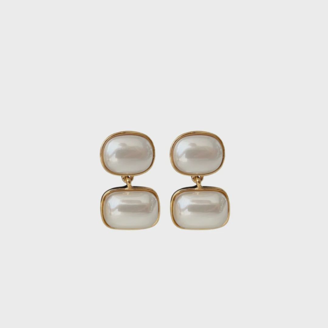Modern Pearl Drop Earrings