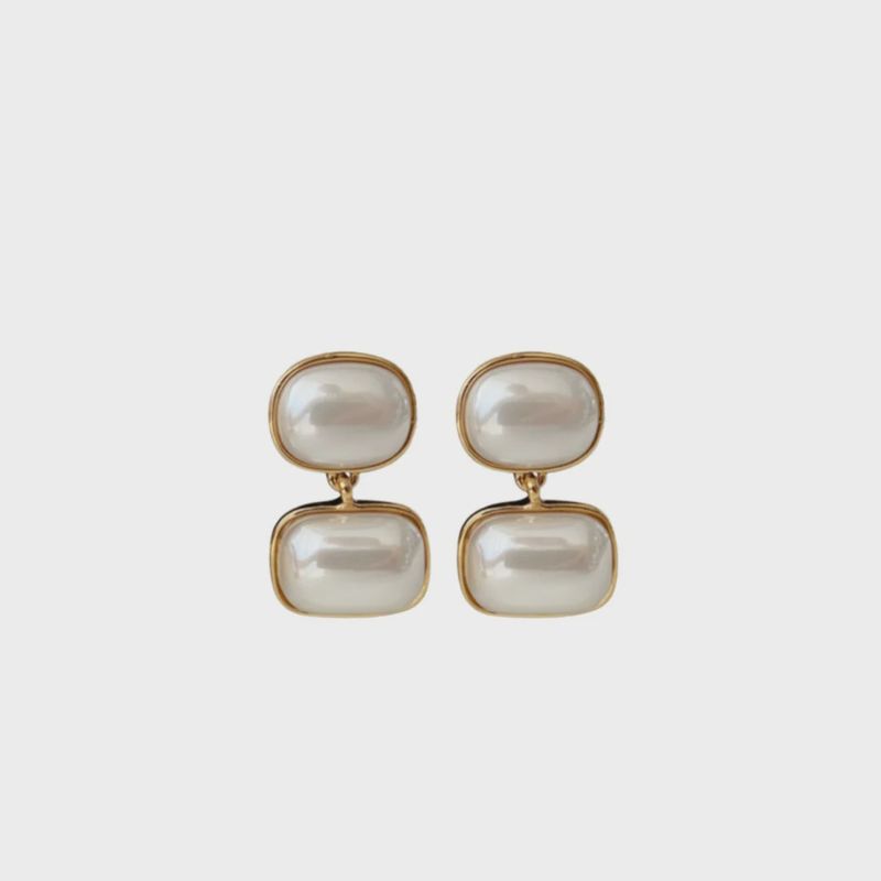 Modern Pearl Drop Earrings