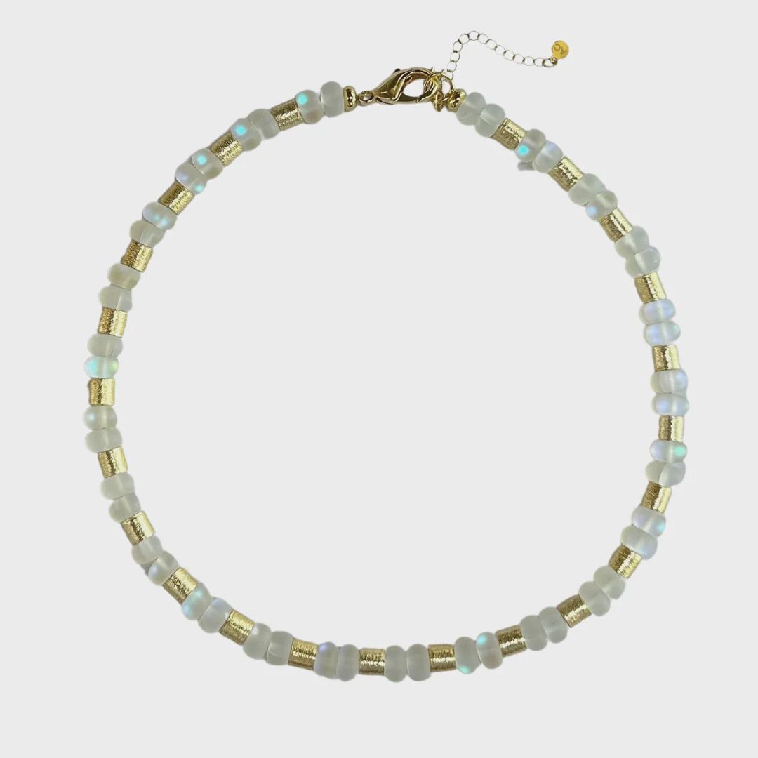 Iridescent Manhattan Collar Necklace, Color: Opal