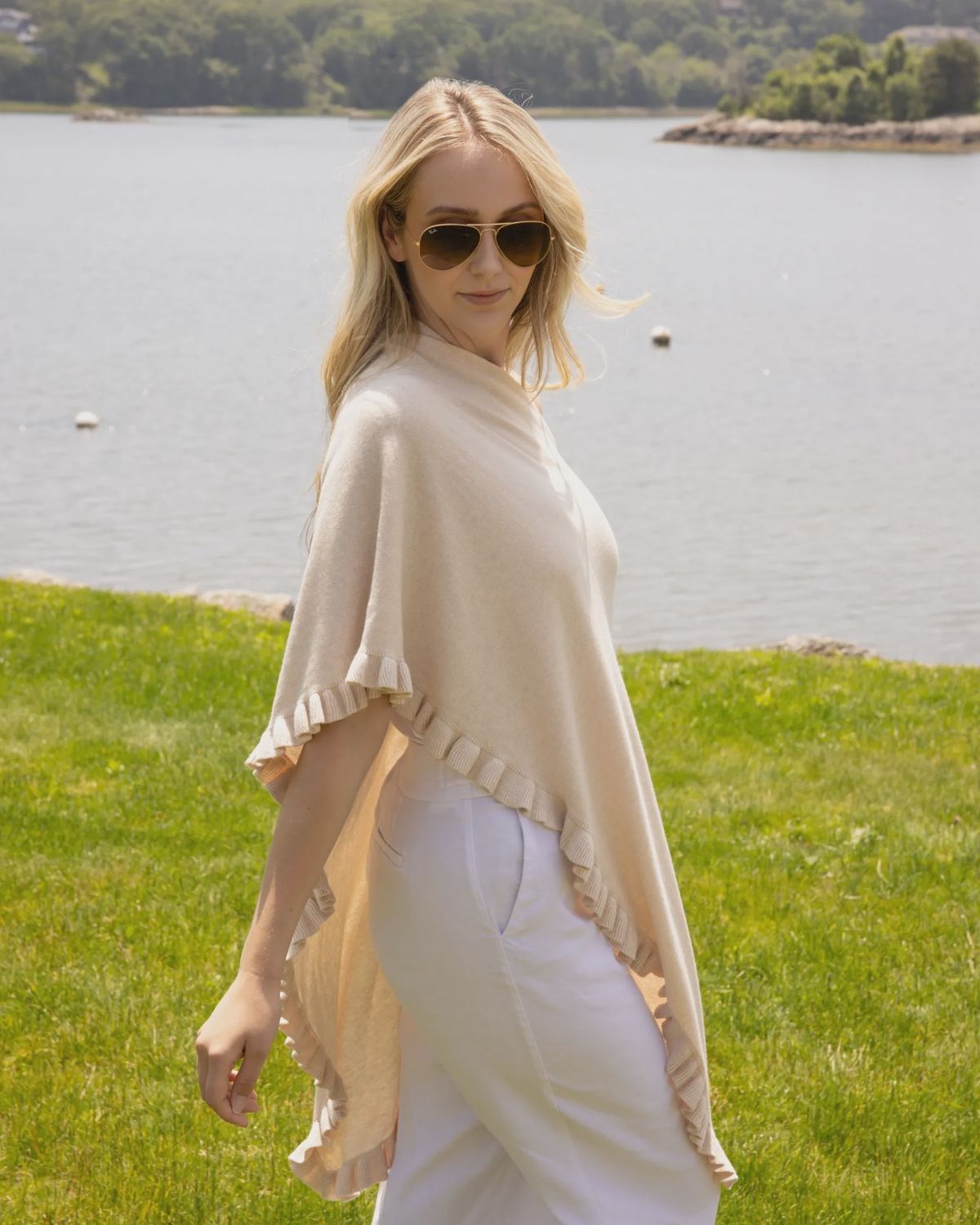 Cotton Cashmere Mini Ruffle Edge Topper