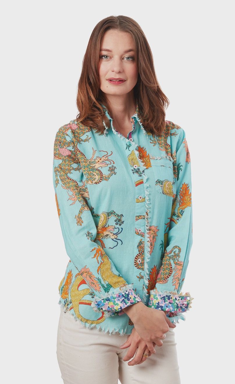 Tizzie Cape Cod Tunic (4949-S791) Turquoise Dragon