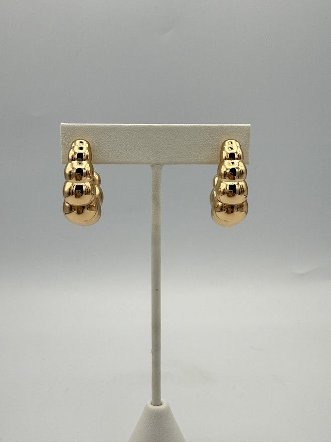 Gold Graduating Ball Hoop Earrings (47E3011)