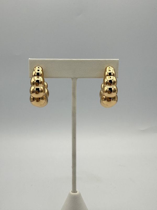 Gold Graduating Ball Hoop Earrings (47E3011)