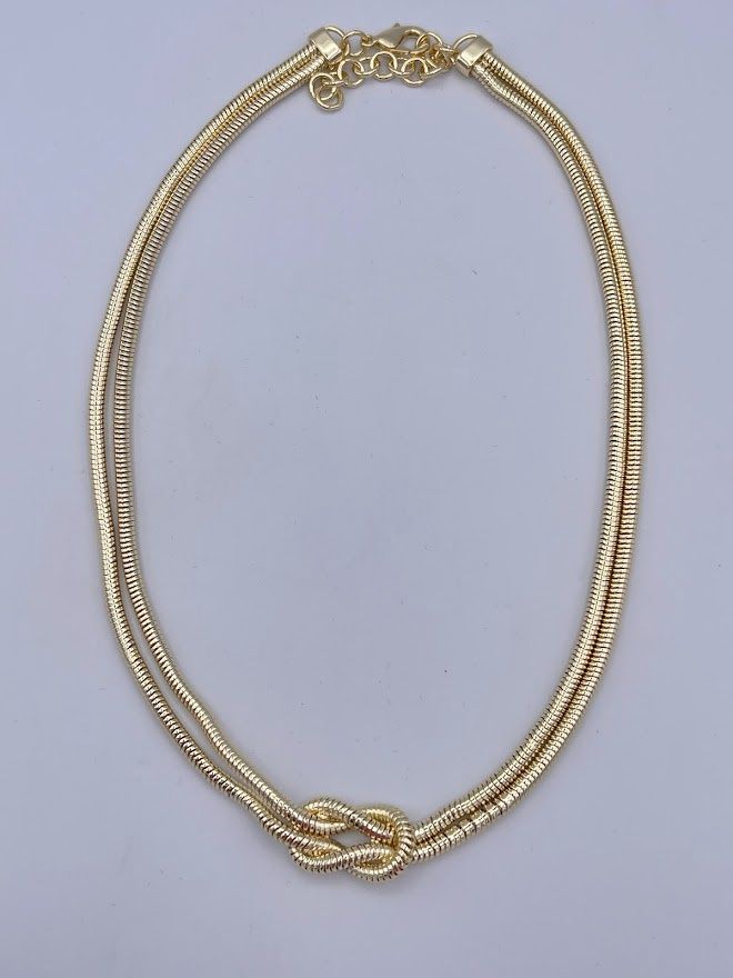 Gold Slinky Interlock Necklace (48N4690)