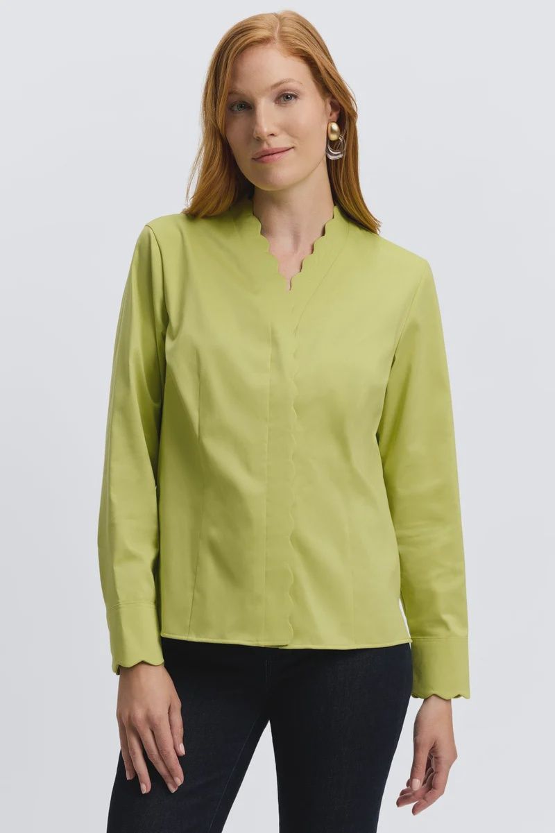 Foxcroft &quot;Bridget&quot; Stretch Matte Sateen No Iron Top (203277)