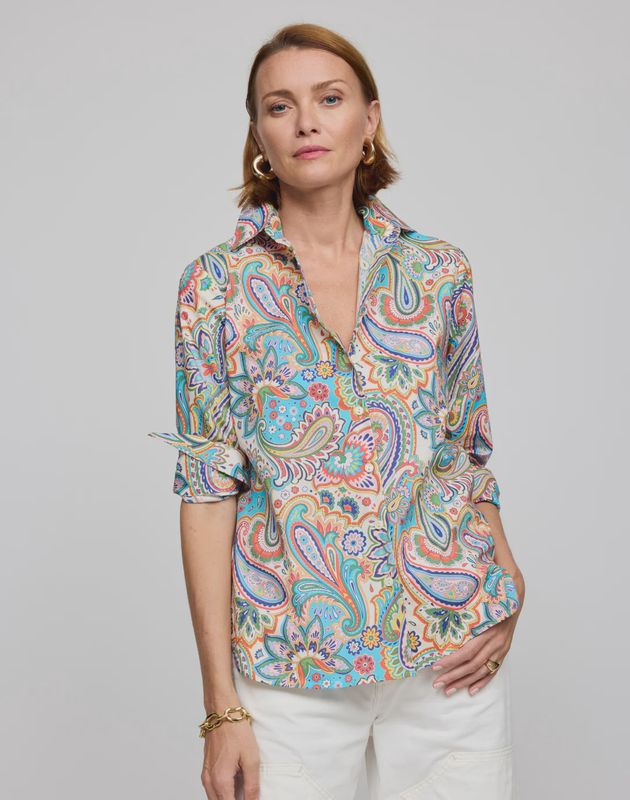 Hinson Wu &quot;Margot&quot; Long Sleeve Paisley Print Top (1610984)