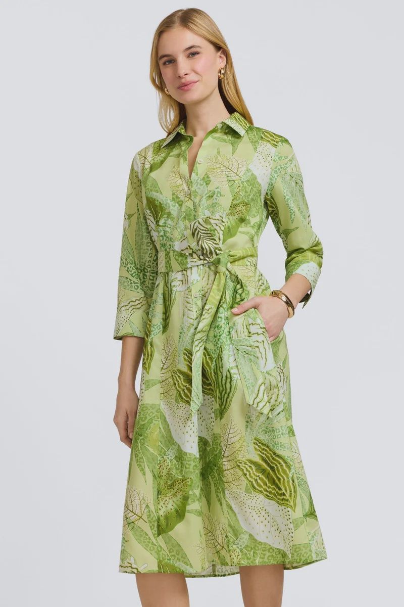 Foxcroft &quot;Fiona&quot; Jungle Leaves Dress (202928)