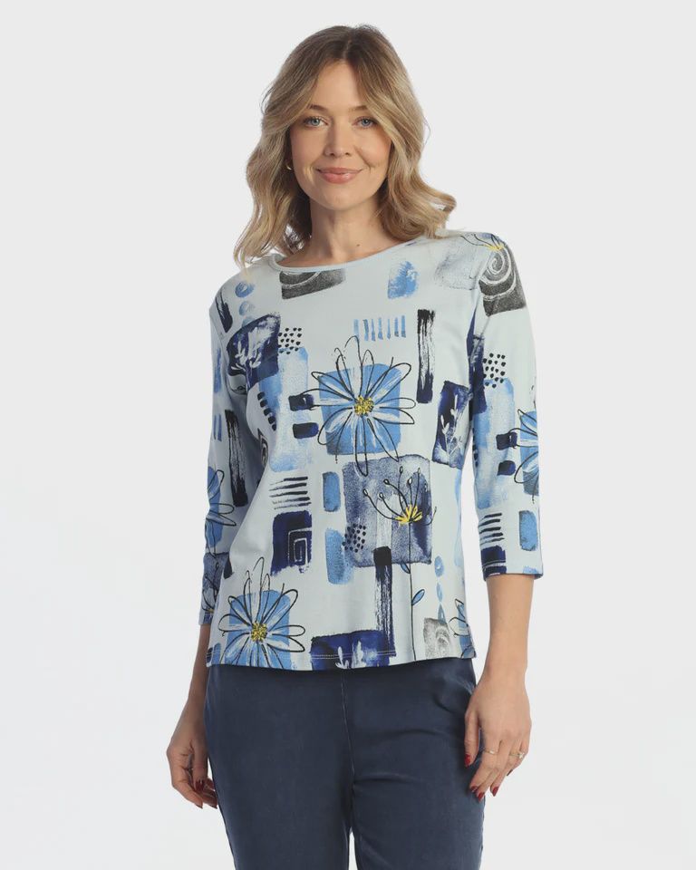 J&amp;J &quot;Blue Lilly&quot; Top (14-1809)