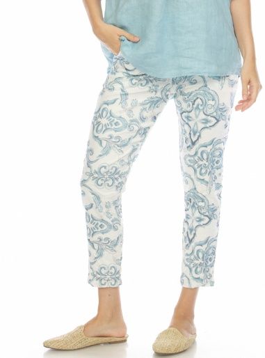Flora Ashley Print Pant (CP9536) Tiffany