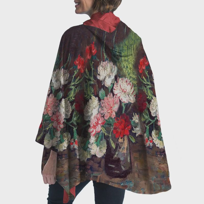 Rain Cape - Van Gogh &quot;Carnations&quot; (One Size)