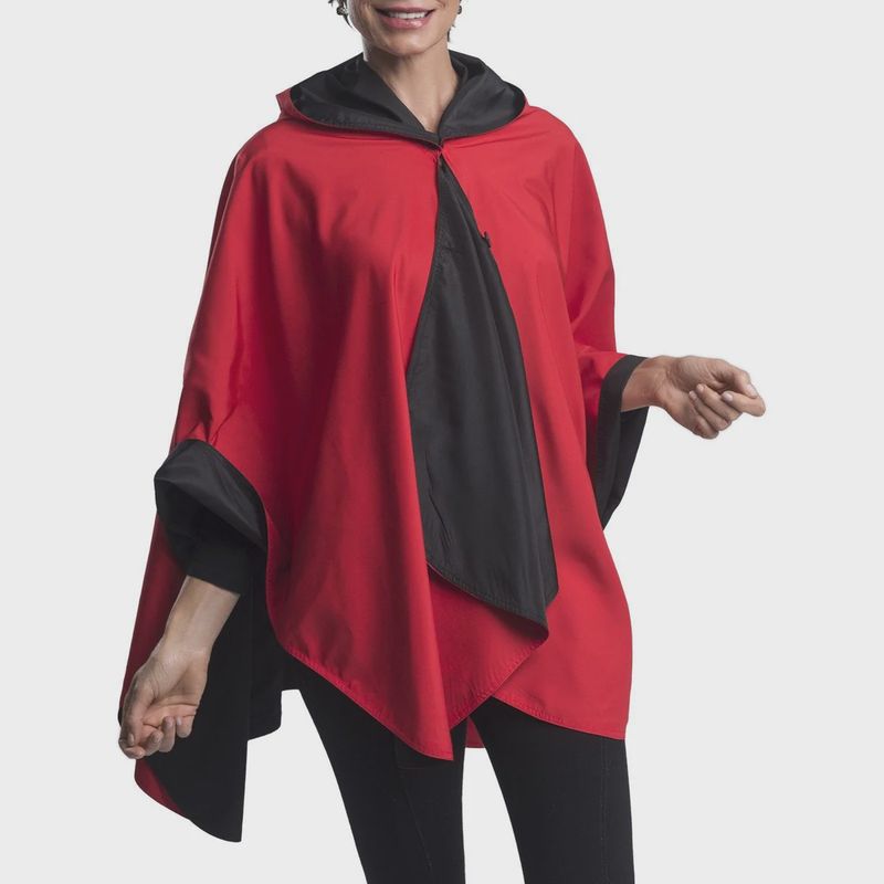 Rain Cape - Red &amp; Black (One Size)