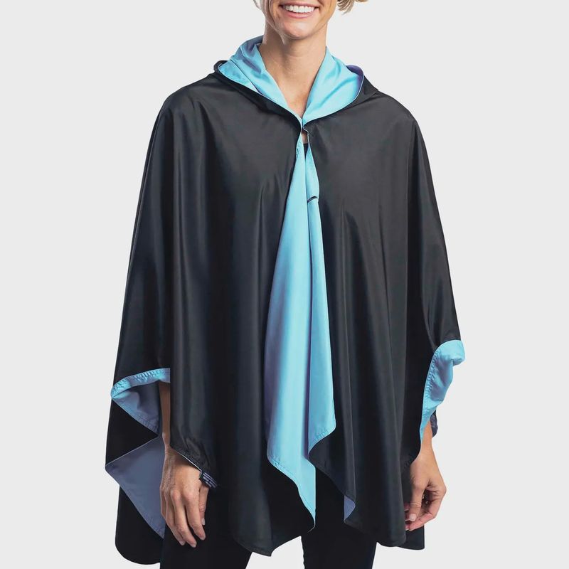 Rain Cape - Sky Blue &amp; Black