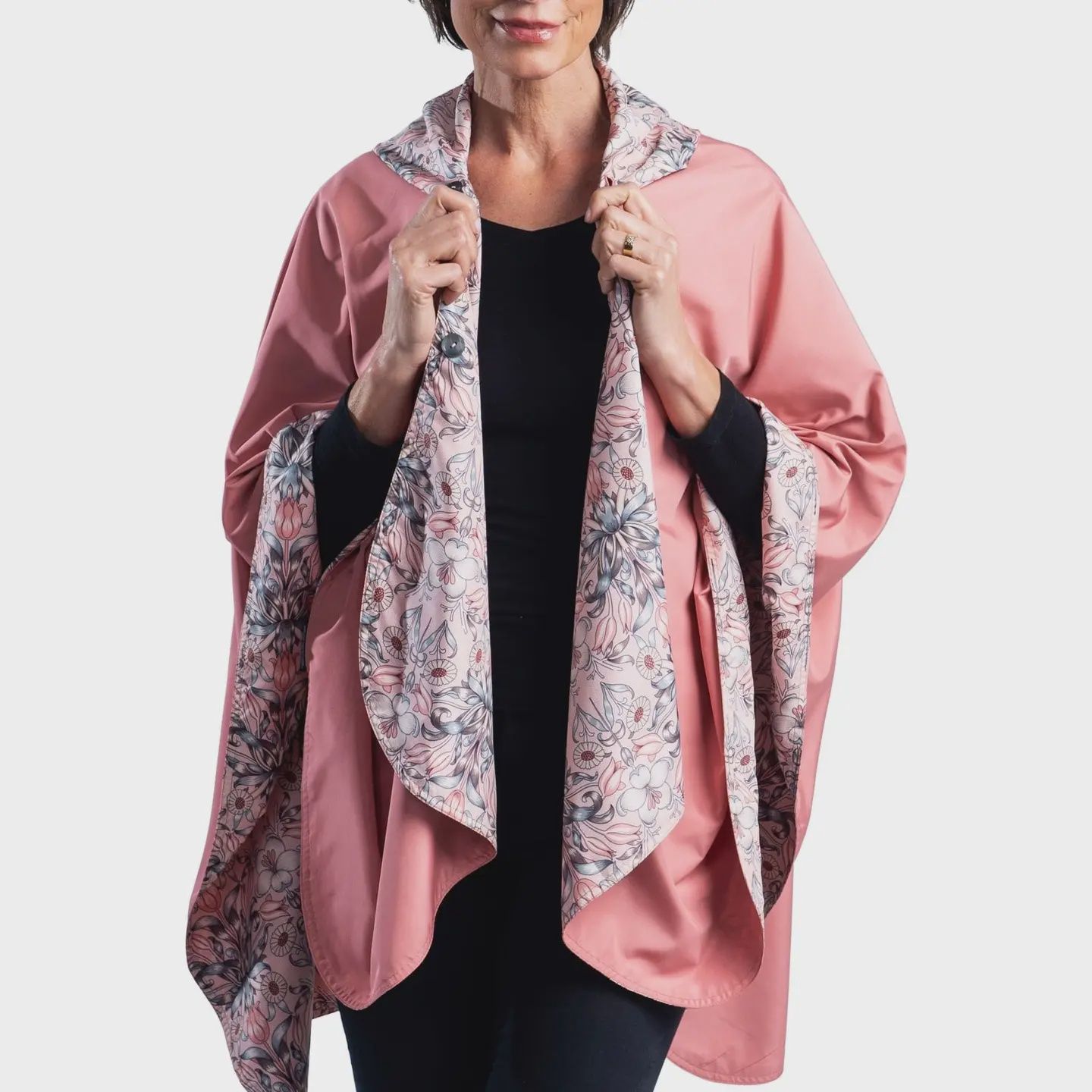 Rain Cape - William Morris Tulips &amp; Blush (One Size)